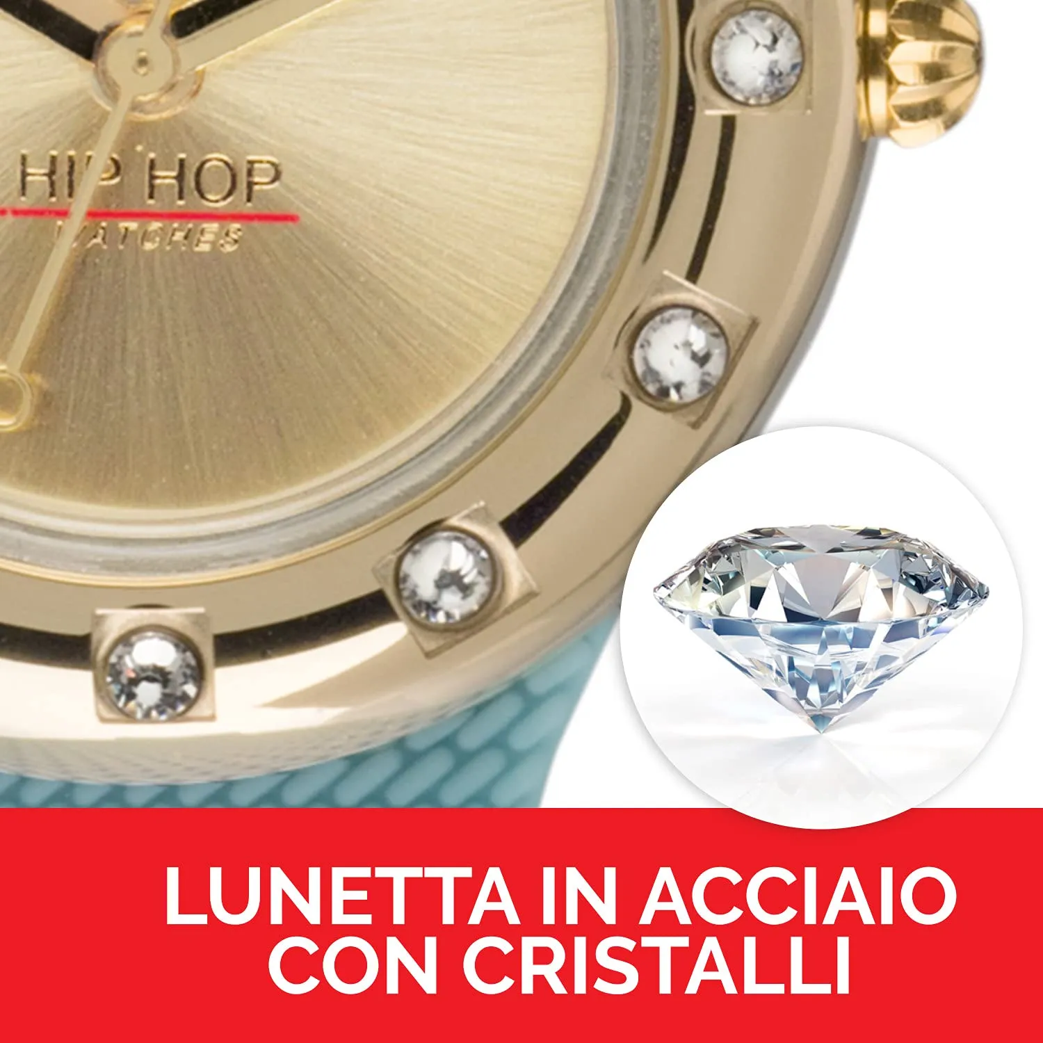 Hip Hop Hero 32 HWU0911 orologio donna azzurro champagne