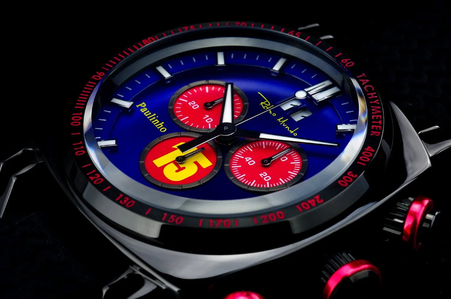 Ritmo Mundo Racer 2221 Paulinho Orologio Cronografo Blu