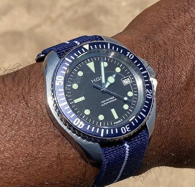 H.G.P. Diver 200M Automatic blu orologio subacqueo gomma blu