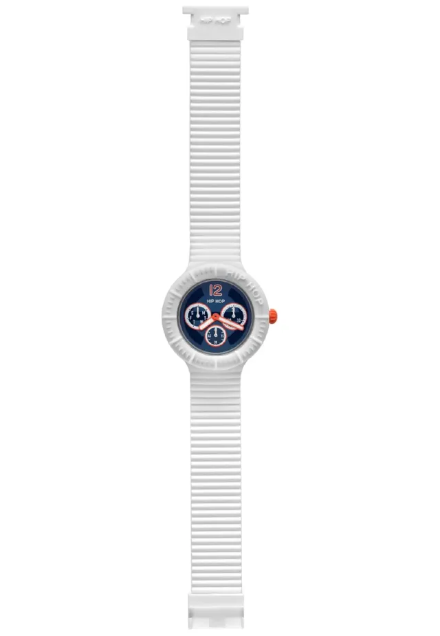 Hip Hop Straps Master orologio uomo multifunzione bianco