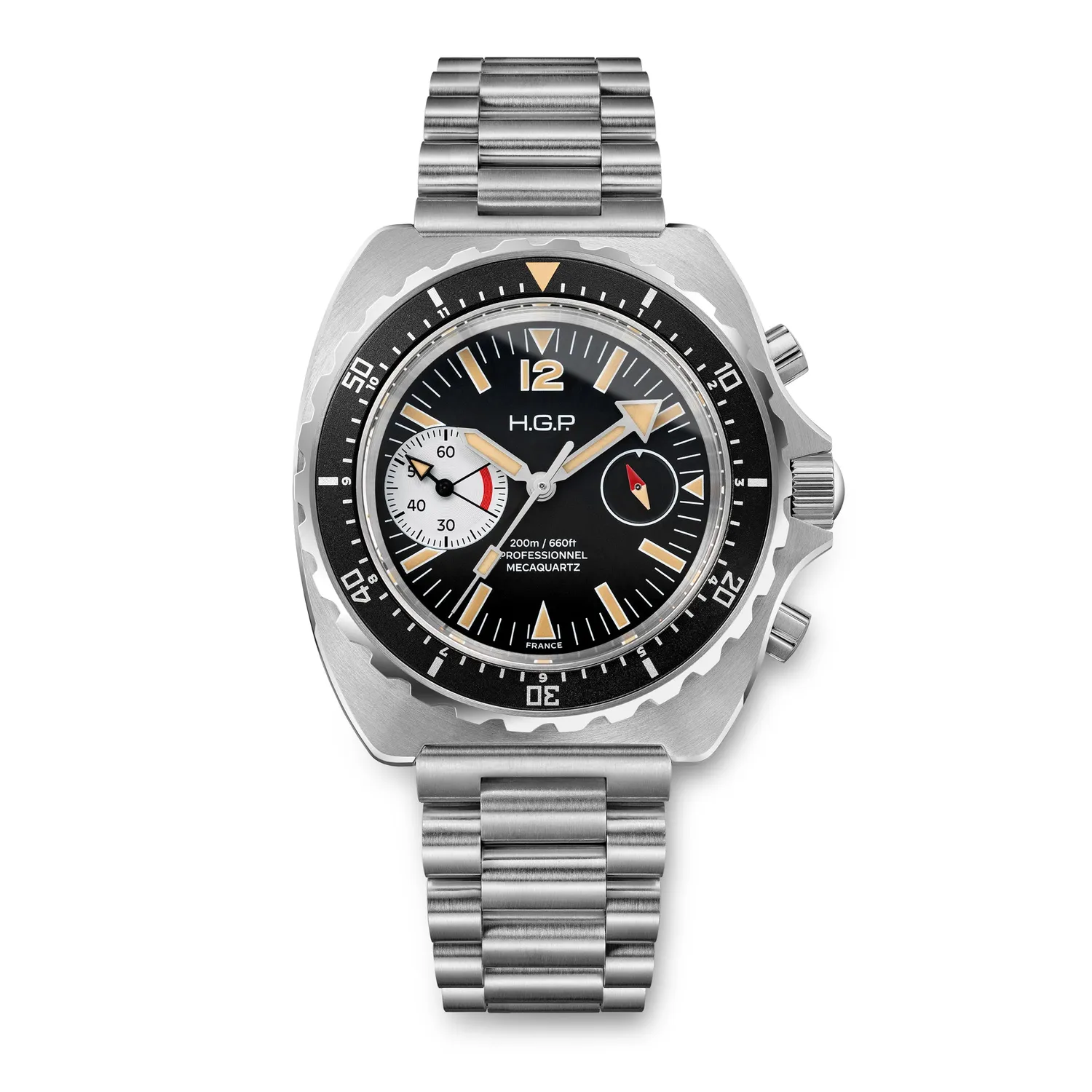 H.G.P. Diver 200M Vintage Black & White orologio cronografo