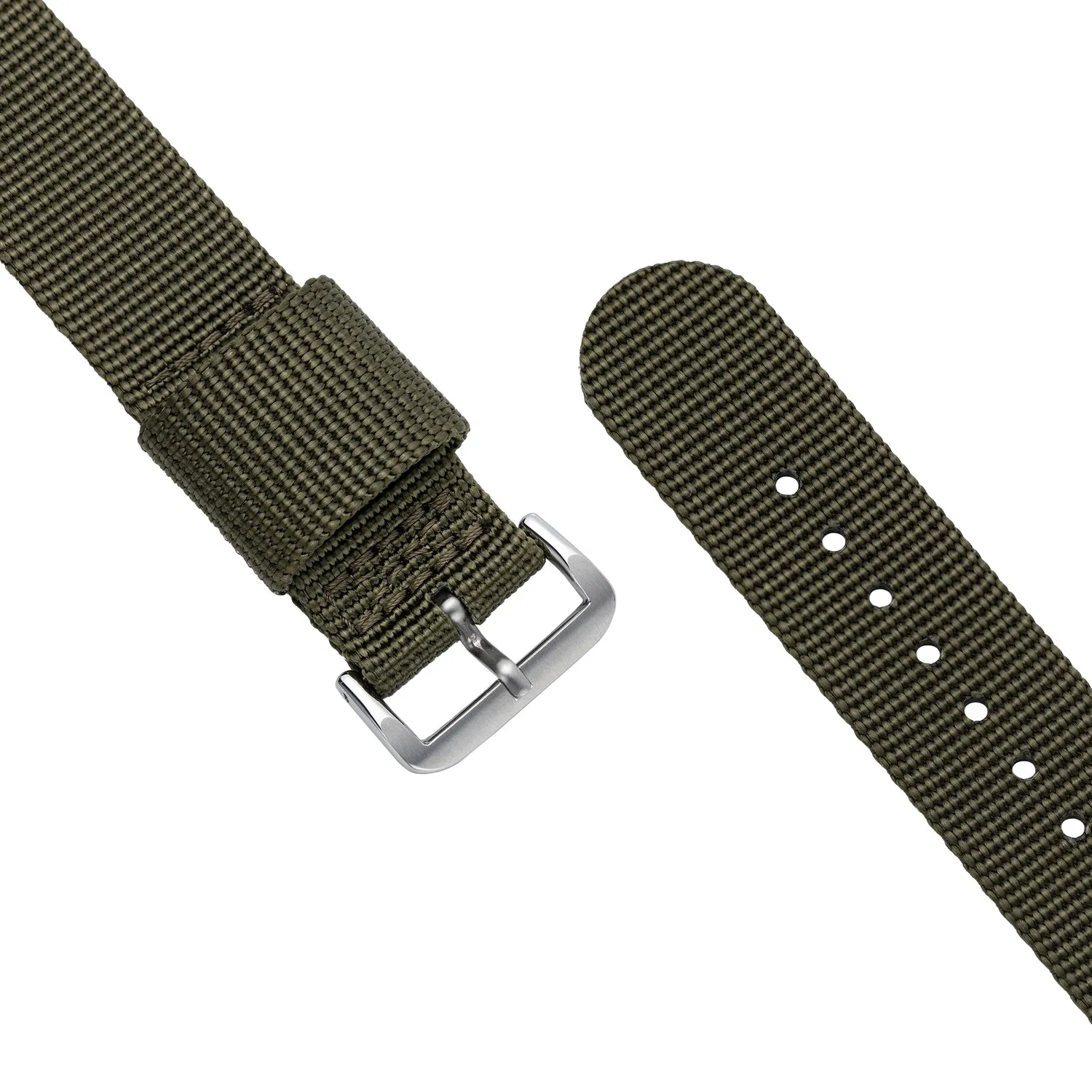 H.G.P. Cinturino nylon verde 20 mm fibbia acciaio