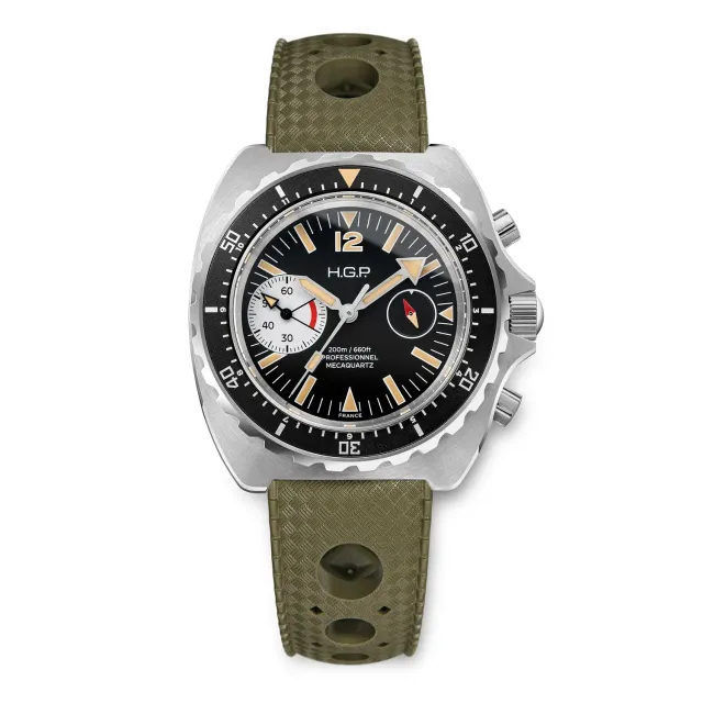 H.G.P. Diver 200M Vintage Black & White orologio cronografo