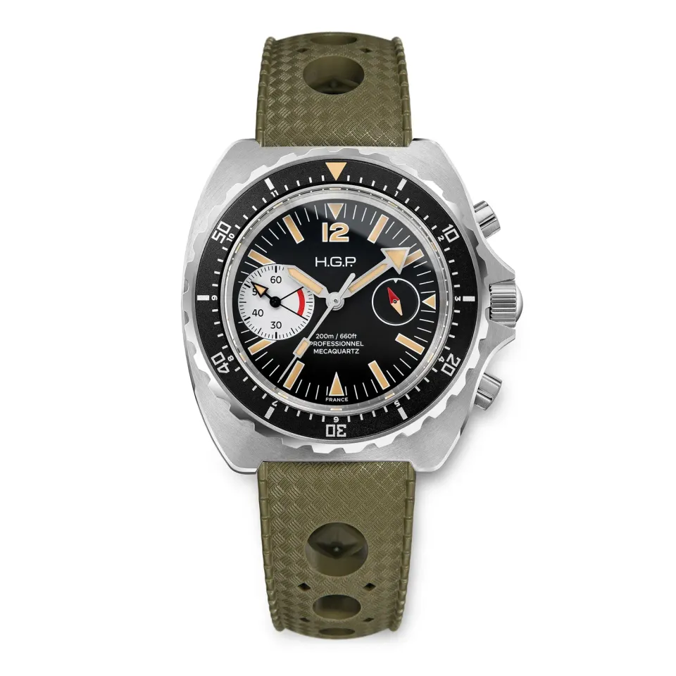 H.G.P. Diver 200M Vintage Black & White orologio cronografo