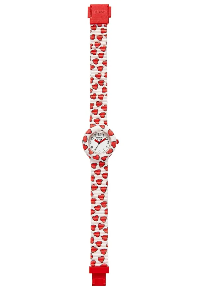 Hip Hop Happy Love orologio bambina silicone bianco cuoricini