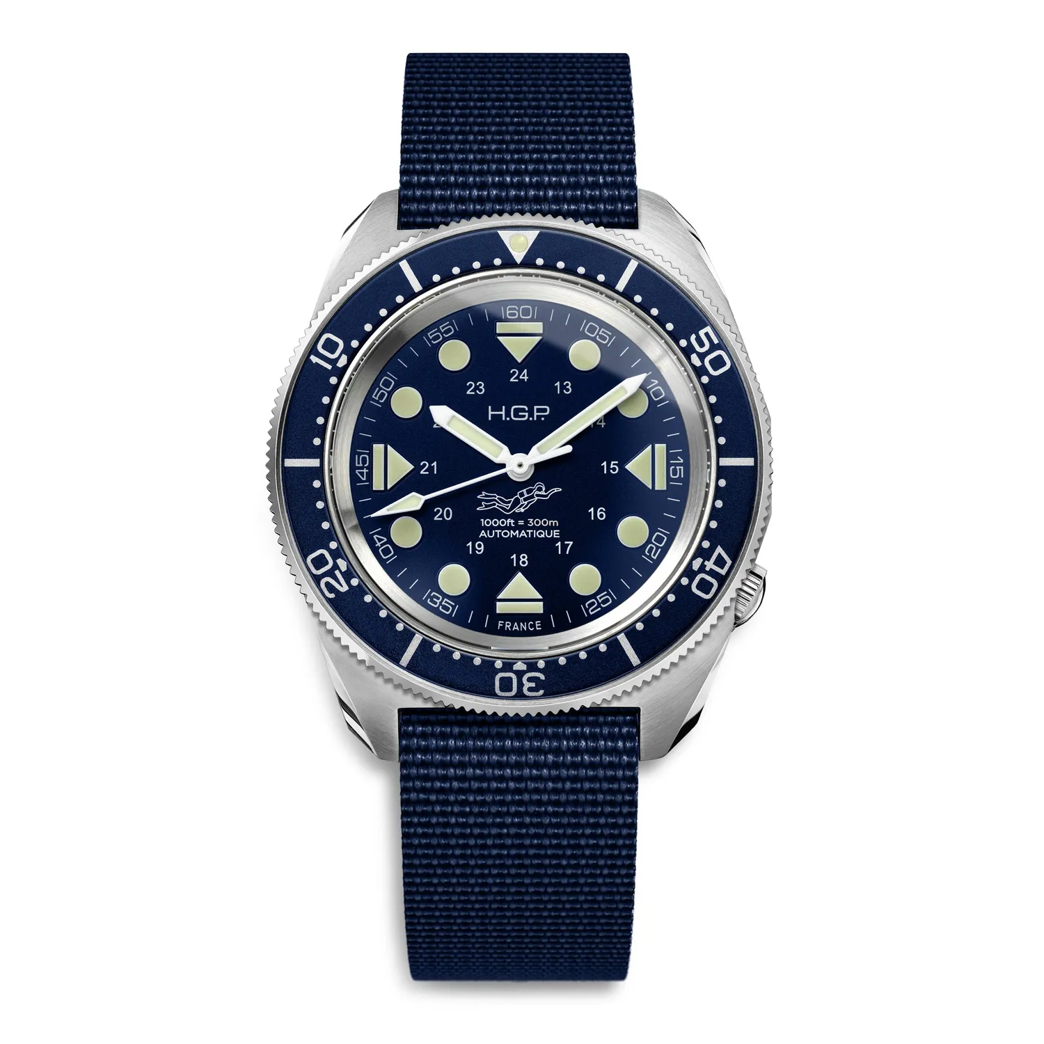 H.G.P. Diver 300M Automatic Commando orologio diver blu acciaio