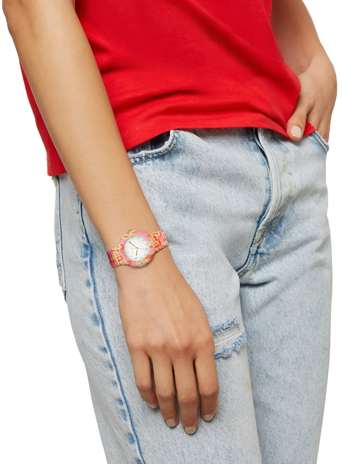Hip Hop Hero 32 HWU1152 orologio donna arancio tessuto
