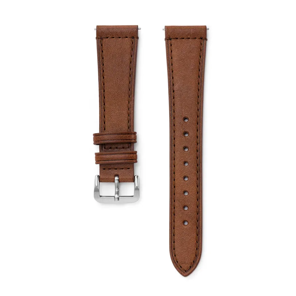 H.G.P. NSA cinturino pelle marrone 20 mm acciaio