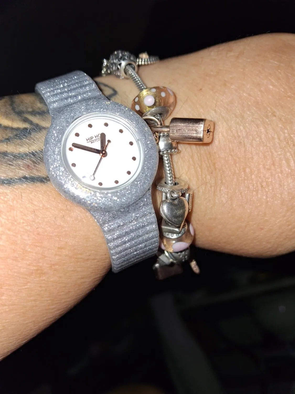 Hip Hop Sparkling Mania orologio donna glitter rose gold