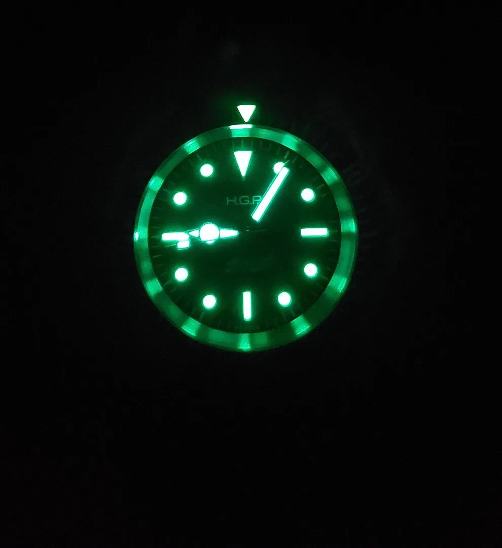 H.G.P. Diver 200M Mecaquartz orologio subacqueo cinturino nero 200m
