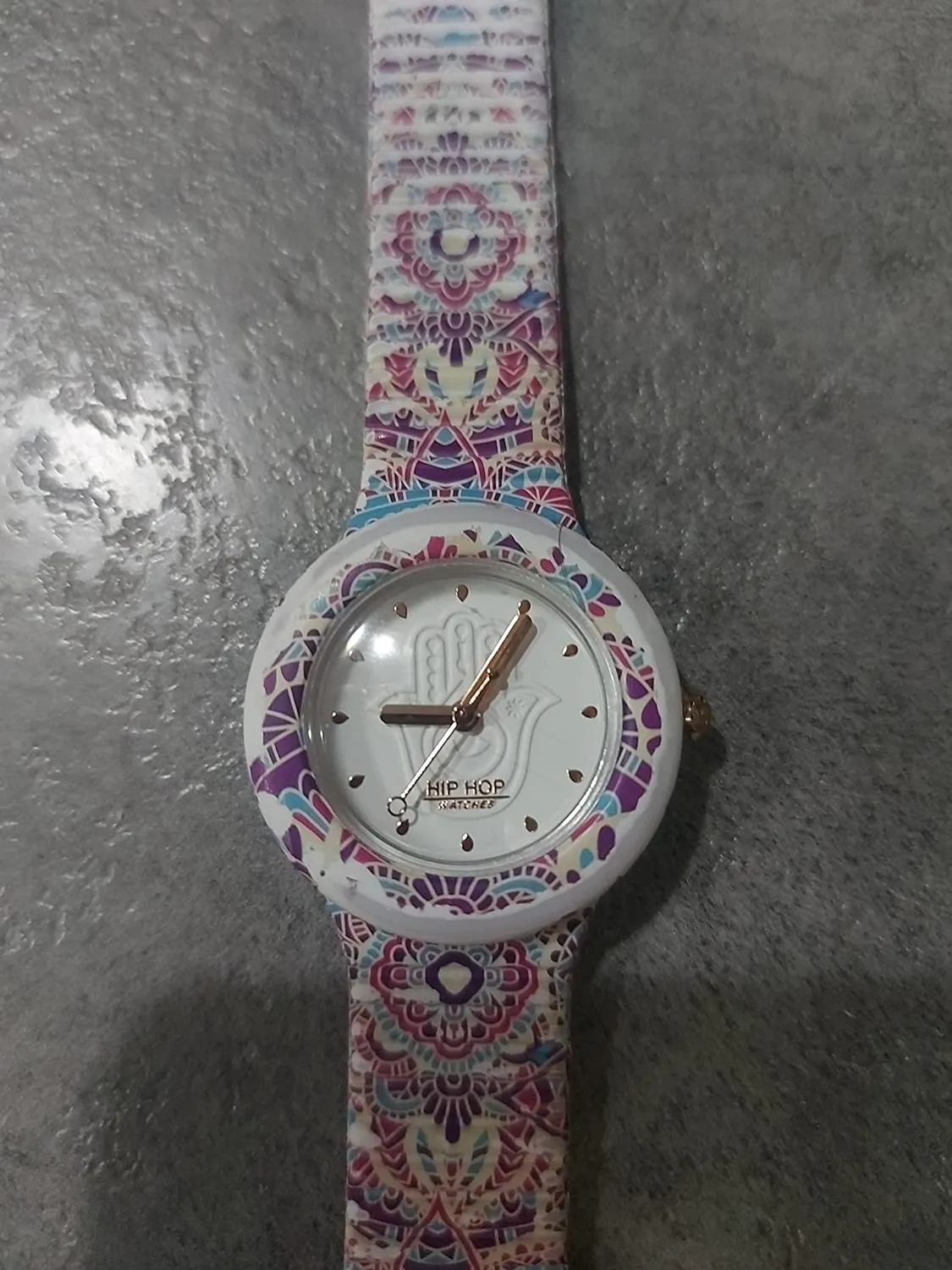 Hip Hop Mandala HWU1040 orologio donna blu-rosso silicone