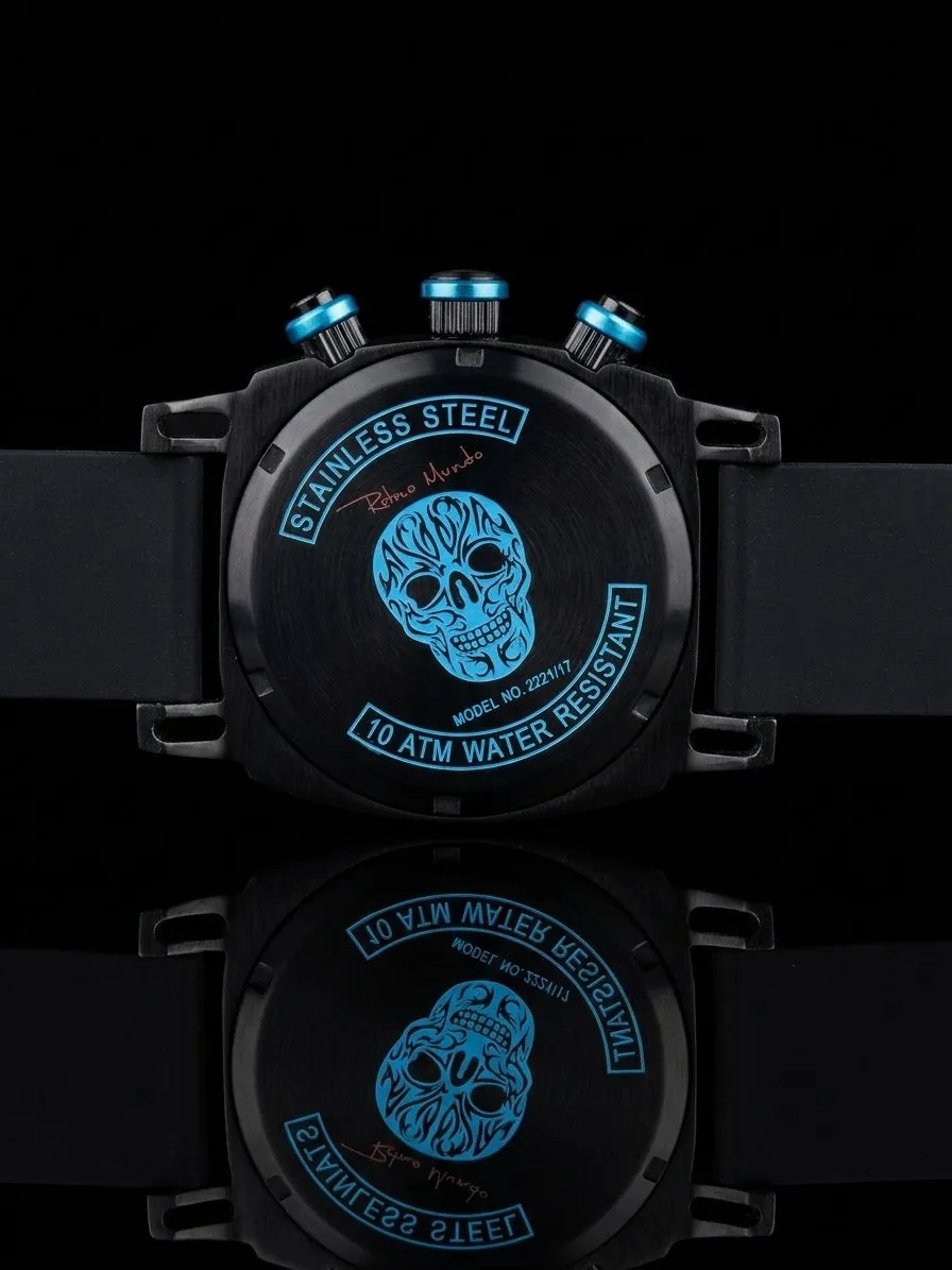 Ritmo Mundo Racer 2221/17 Orologio Cronografo Nero Teschio