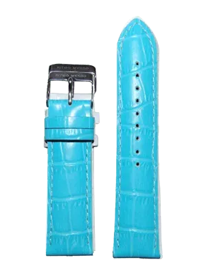 Ritmo Mundo Cinturino Pelle 23mm Azzurro Cuciture