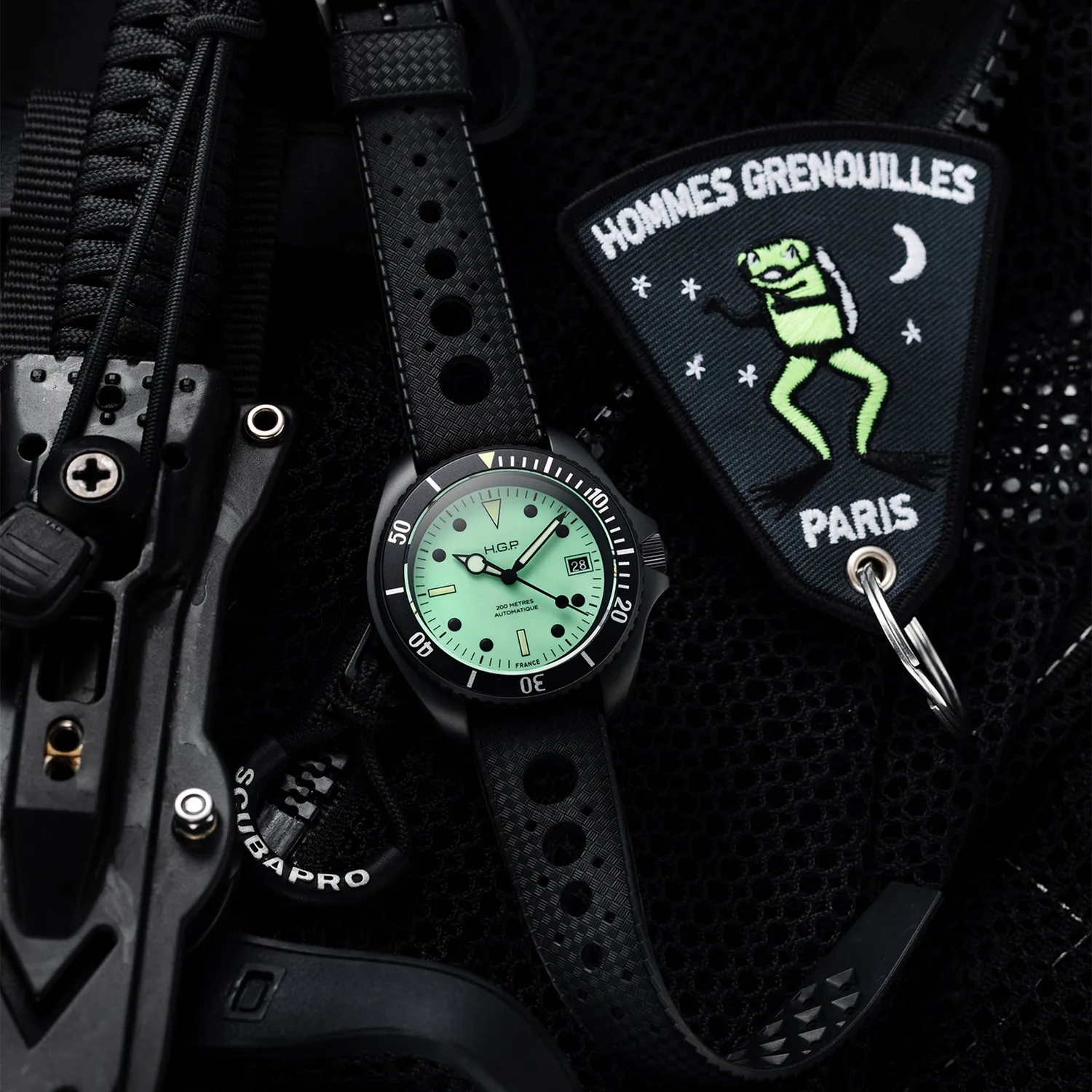 H.G.P. Night Diver ND2A orologio automatico PVD nero 200M