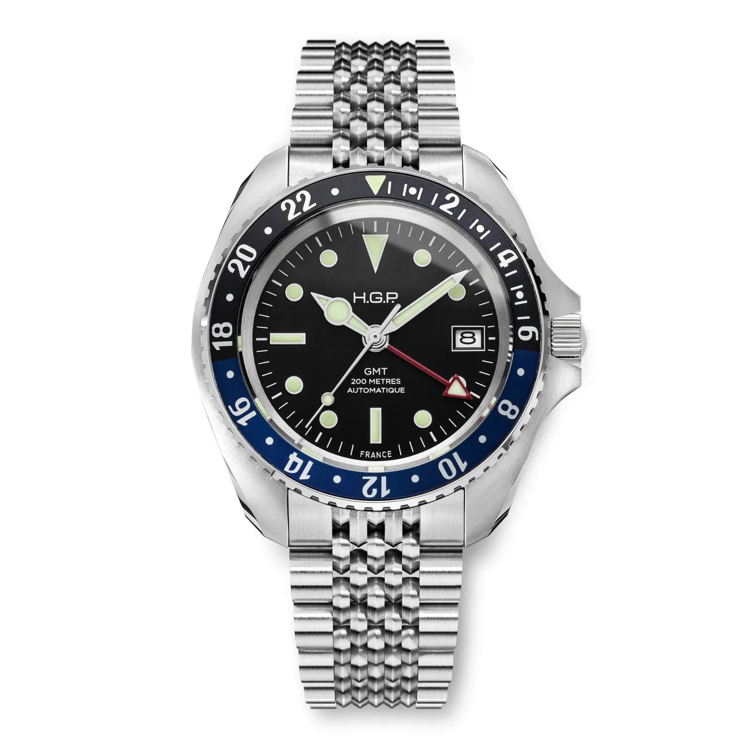 H.G.P. Diver 200M GMT Automatic orologio Batman gomma nera