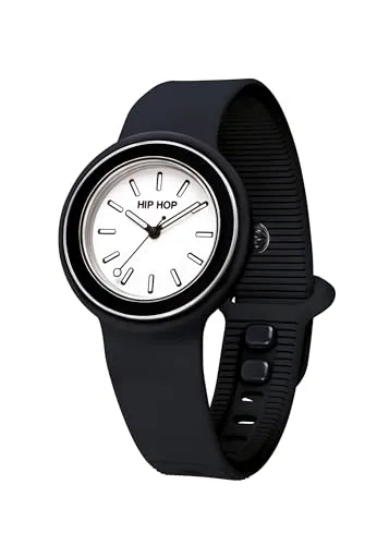 Hip Hop Hero.Dot Bezel orologio donna silicone nero 34mm