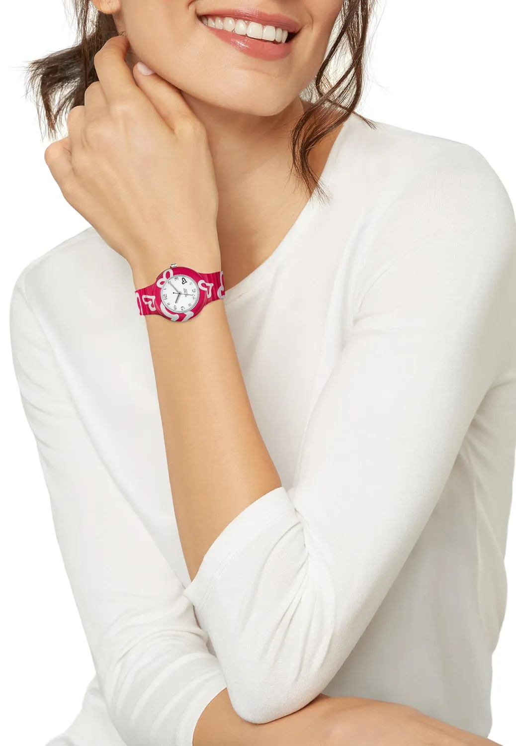 Hip Hop Be Loved orologio donna silicone nero cuori 32mm