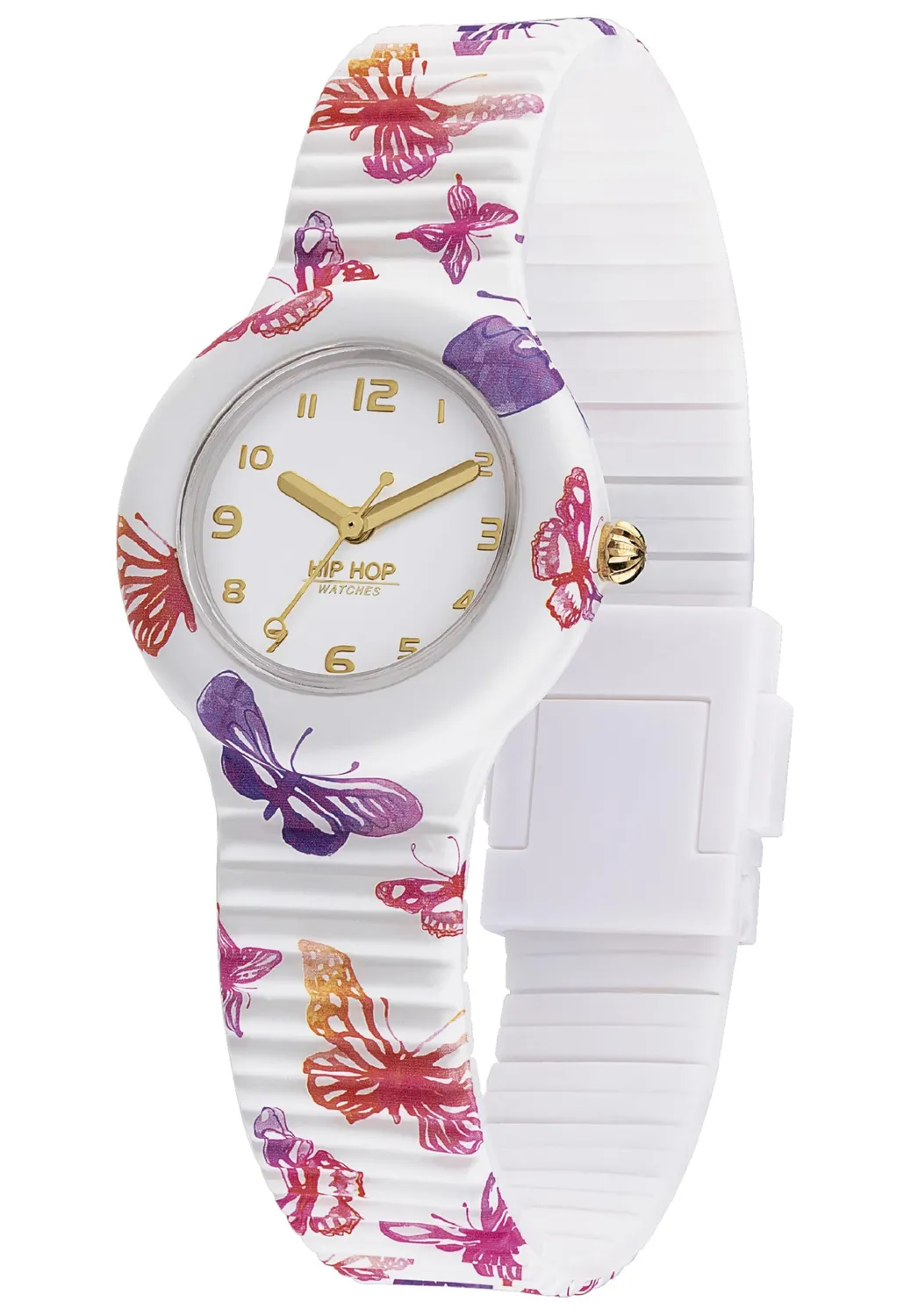 Hip Hop Animals Addicted Butterfly orologio donna bianco