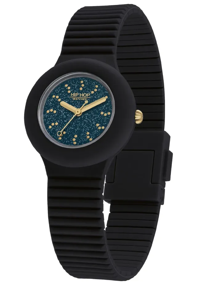 Hip Hop Fly to the Stars orologio donna silicone nero 32mm