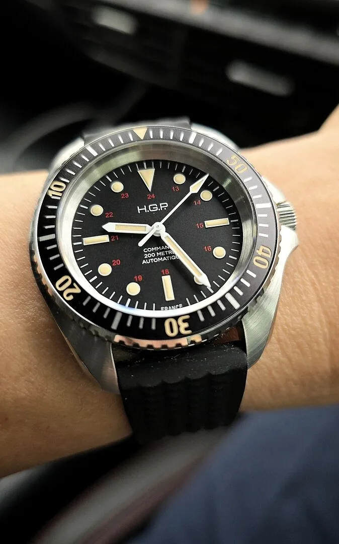 H.G.P. Diver 200M Automatic blu orologio subacqueo gomma blu