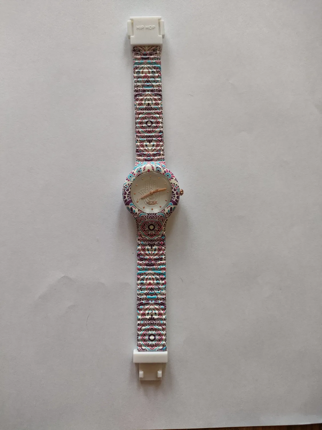 Hip Hop Mandala HWU1040 orologio donna blu-rosso silicone