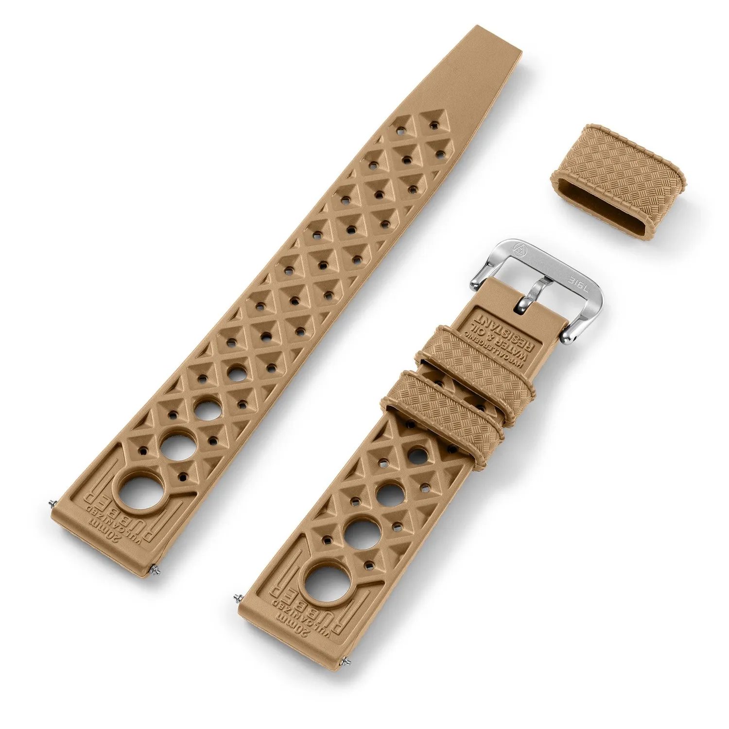 H.G.P. Rally Tropic cinturino gomma desert 20mm acciaio