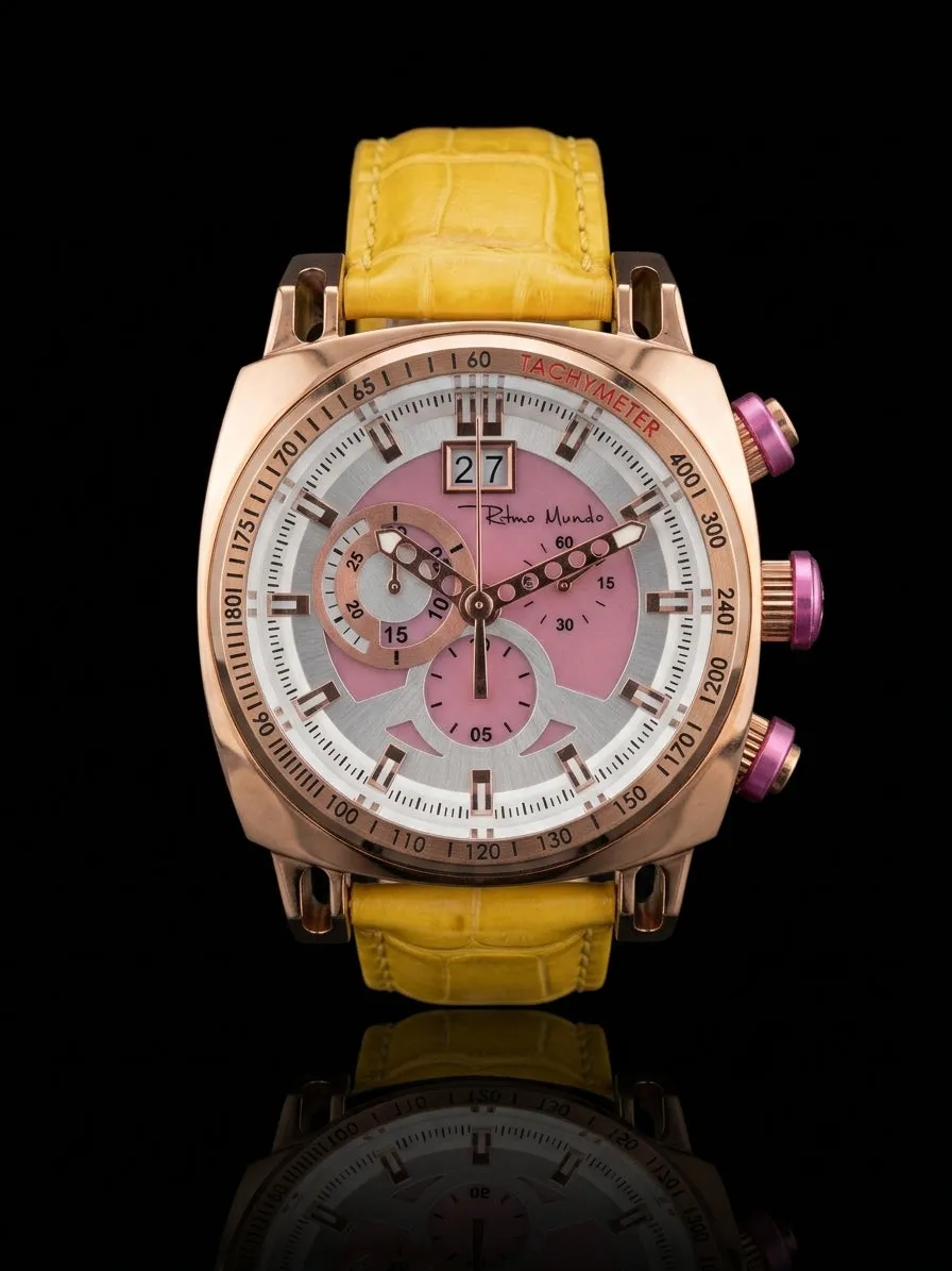 Ritmo Mundo Racer Art Deco orologio oro rosa 44mm