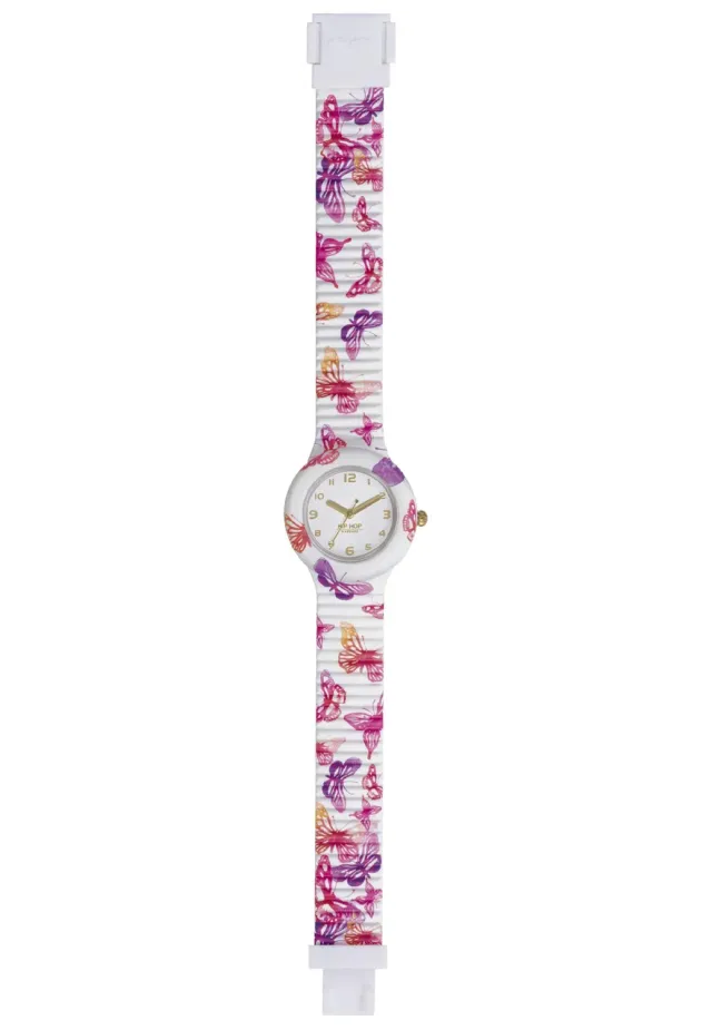 Hip Hop Animals Addicted Butterfly orologio donna bianco