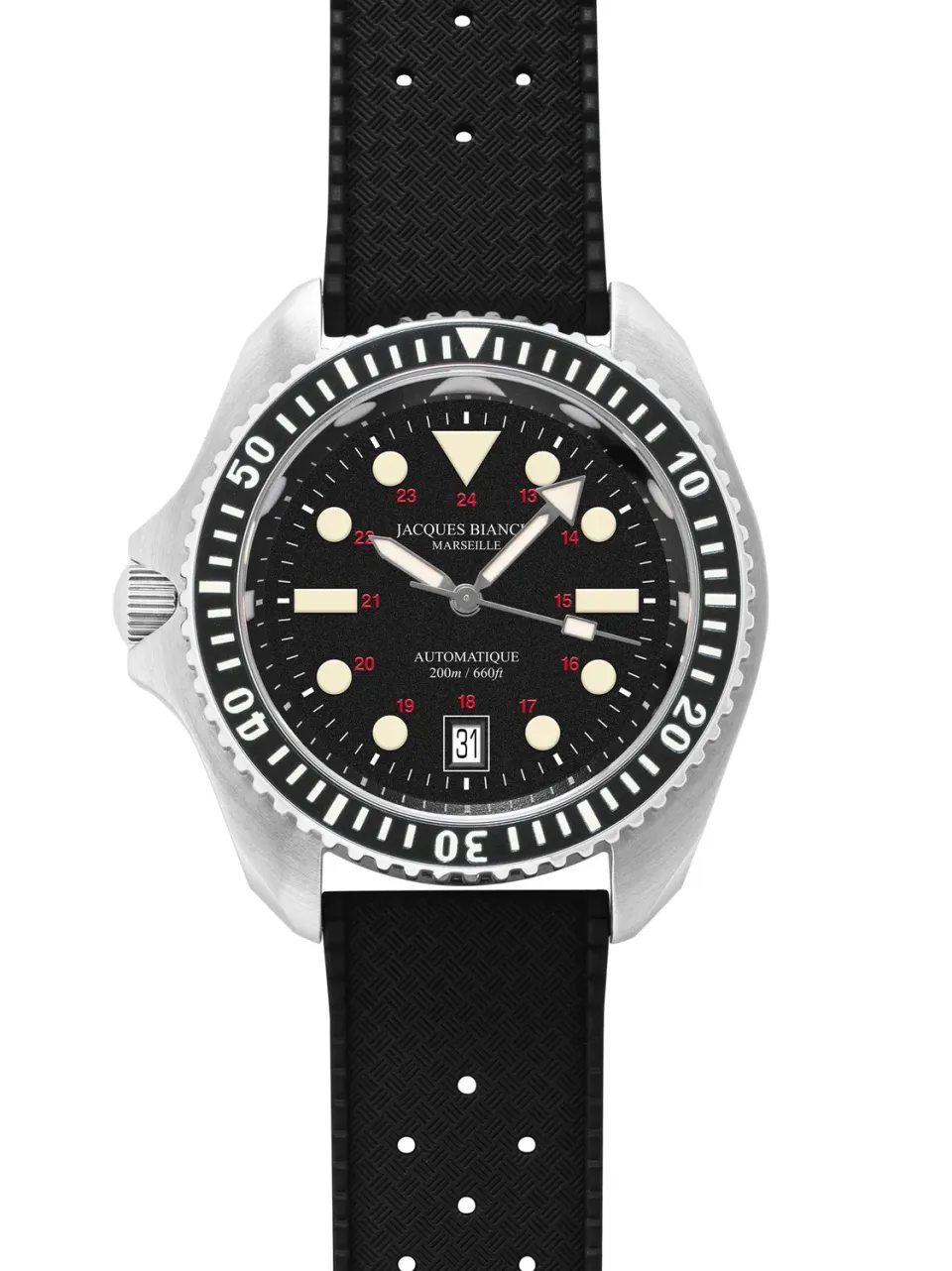 Jacques Bianchi JB200 Maxi Dial orologio sub nero 42 mm