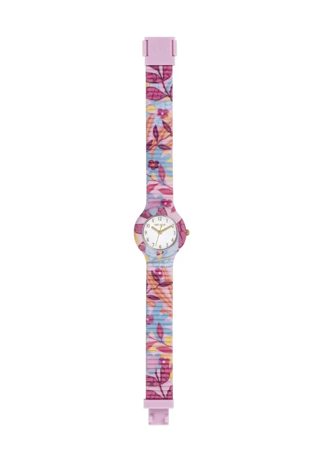 Hip Hop Clori orologio donna rosa fiori silicone 32 mm