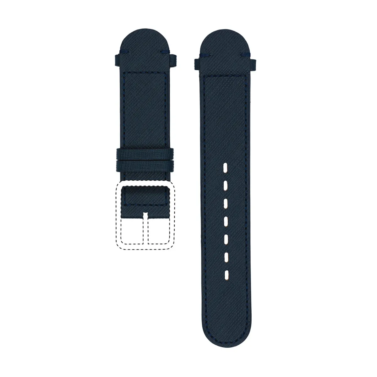 Ressence Type 3 cinturino pelle nero-blu 22 mm testurizzato