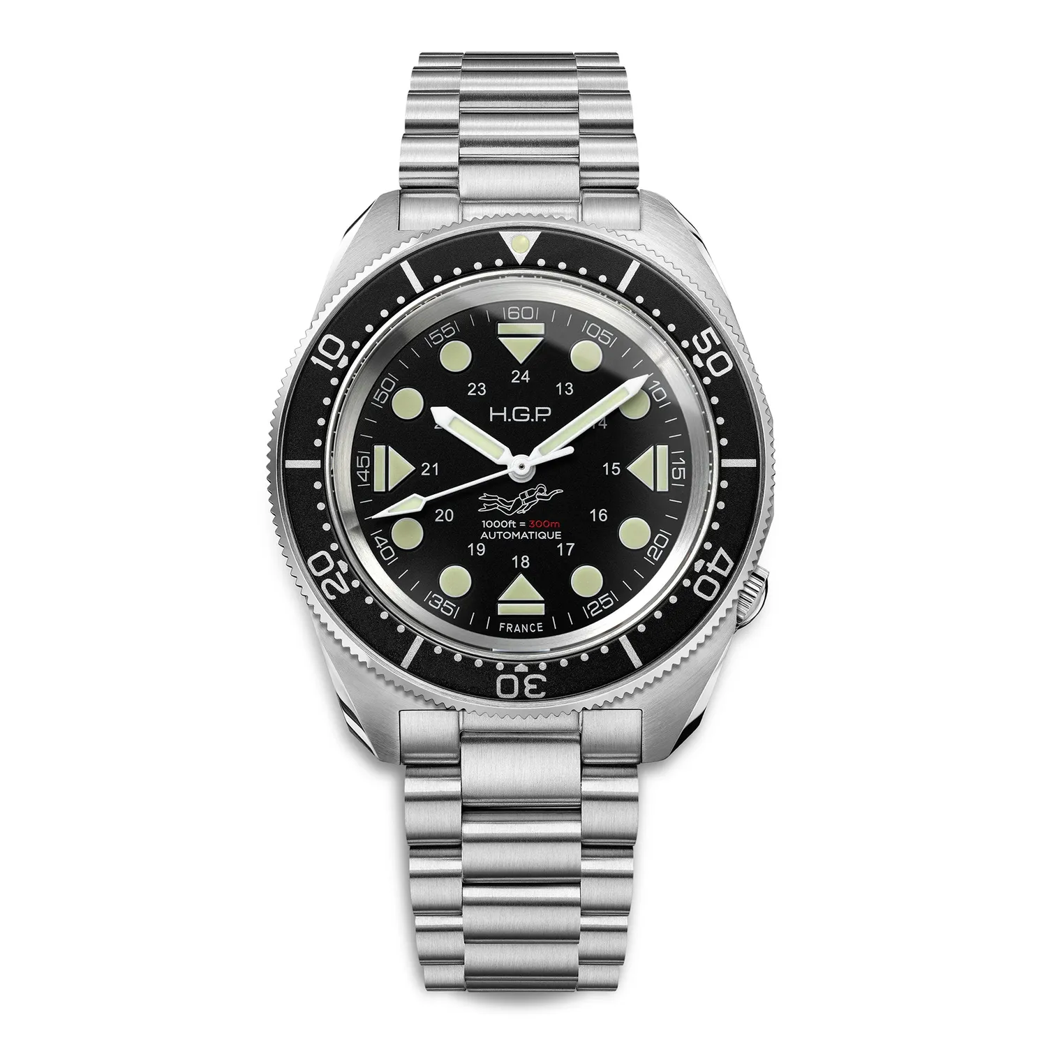 H.G.P. Diver 300M Automatic Commando orologio diver nero gomma