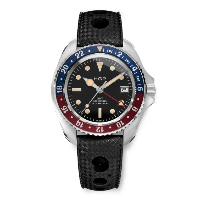 H.G.P. Diver 200M GMT Automatic orologio Pepsi gomma nera