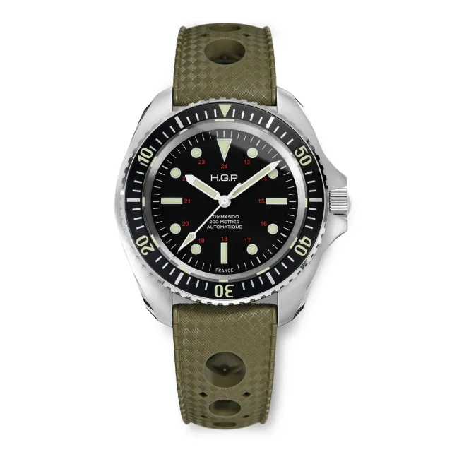 H.G.P. Diver 200M Automatic Commando orologio gomma verde