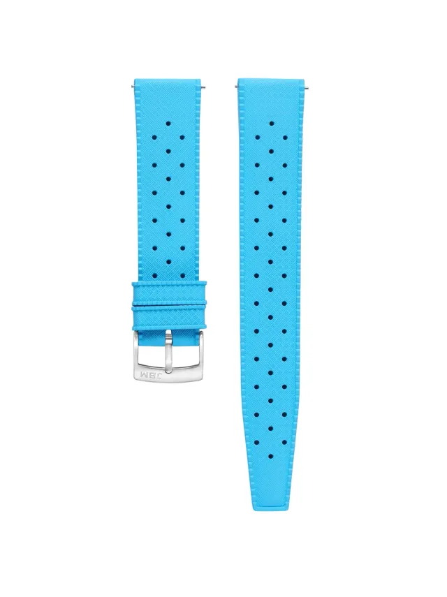 Jacques Bianchi JB200 cinturino gomma blu ceruleo 20mm