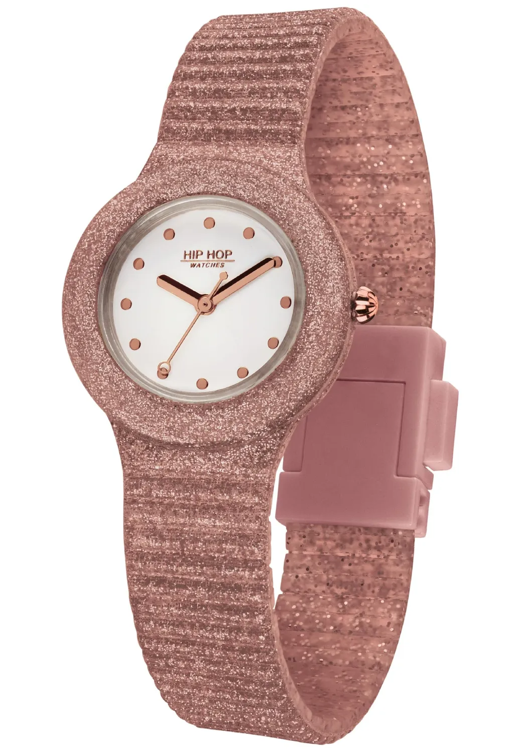 Hip Hop Sparkling Mania orologio donna glitter rose gold