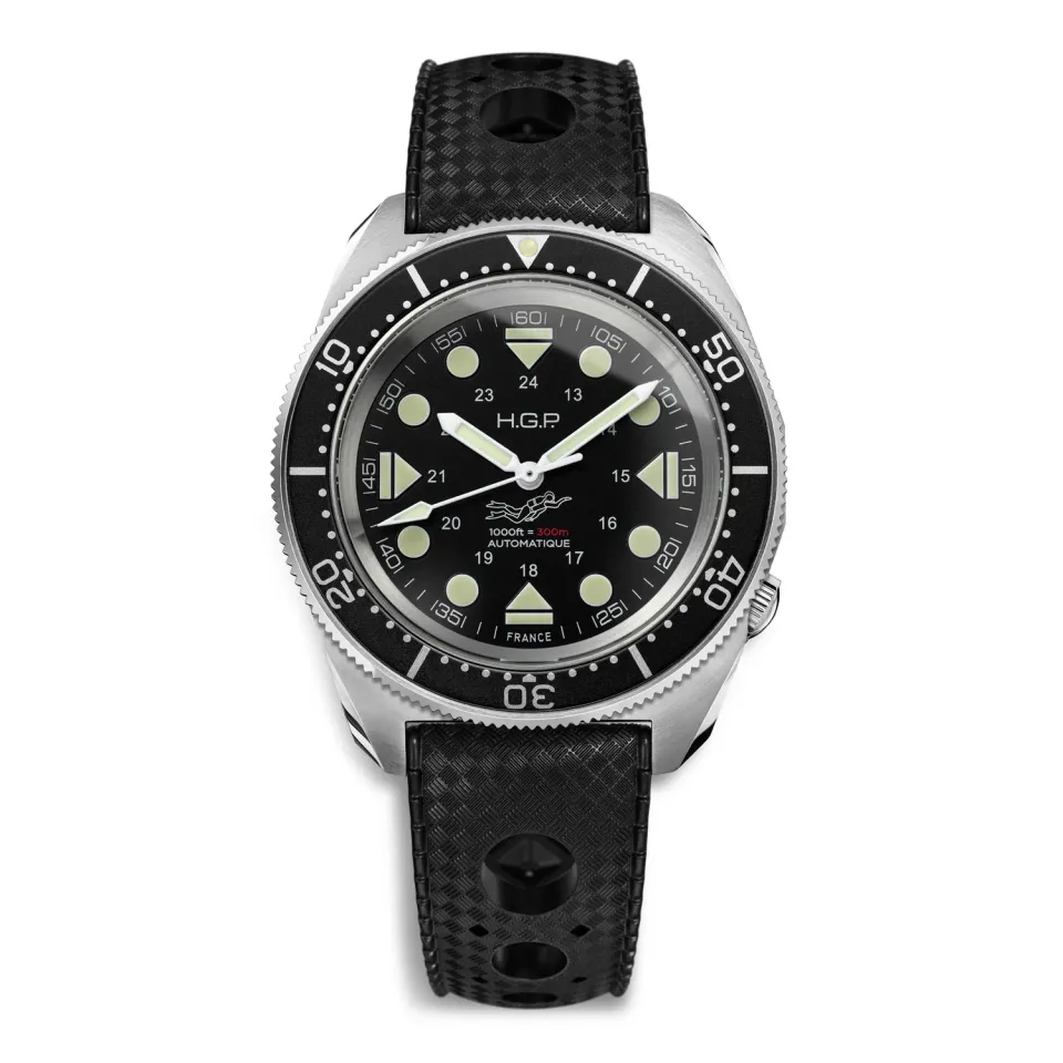 H.G.P. Diver 300M Automatic Commando orologio diver nero gomma