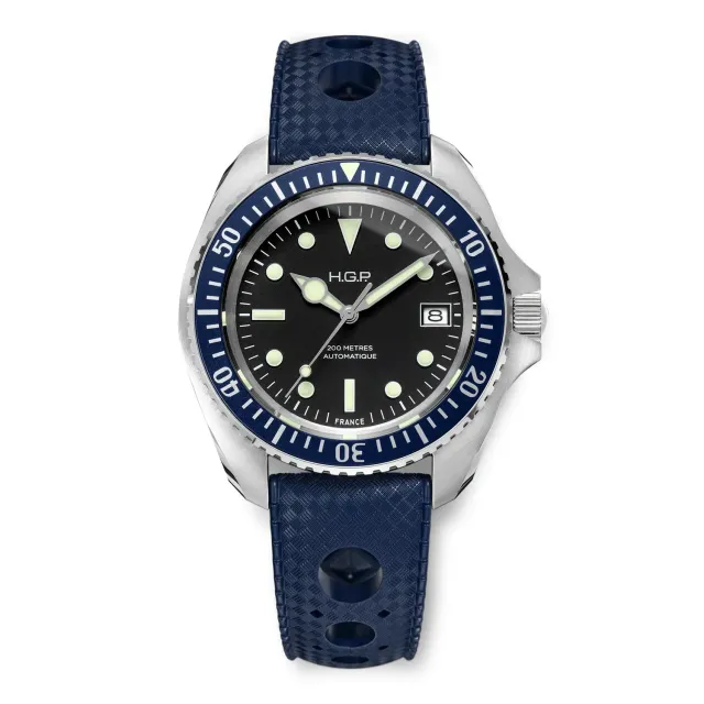 H.G.P. Diver 200M Automatic blu orologio subacqueo gomma blu