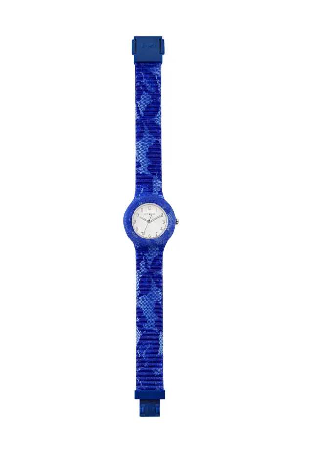 Hip Hop Lace orologio donna blu bianco pizzo 32 mm