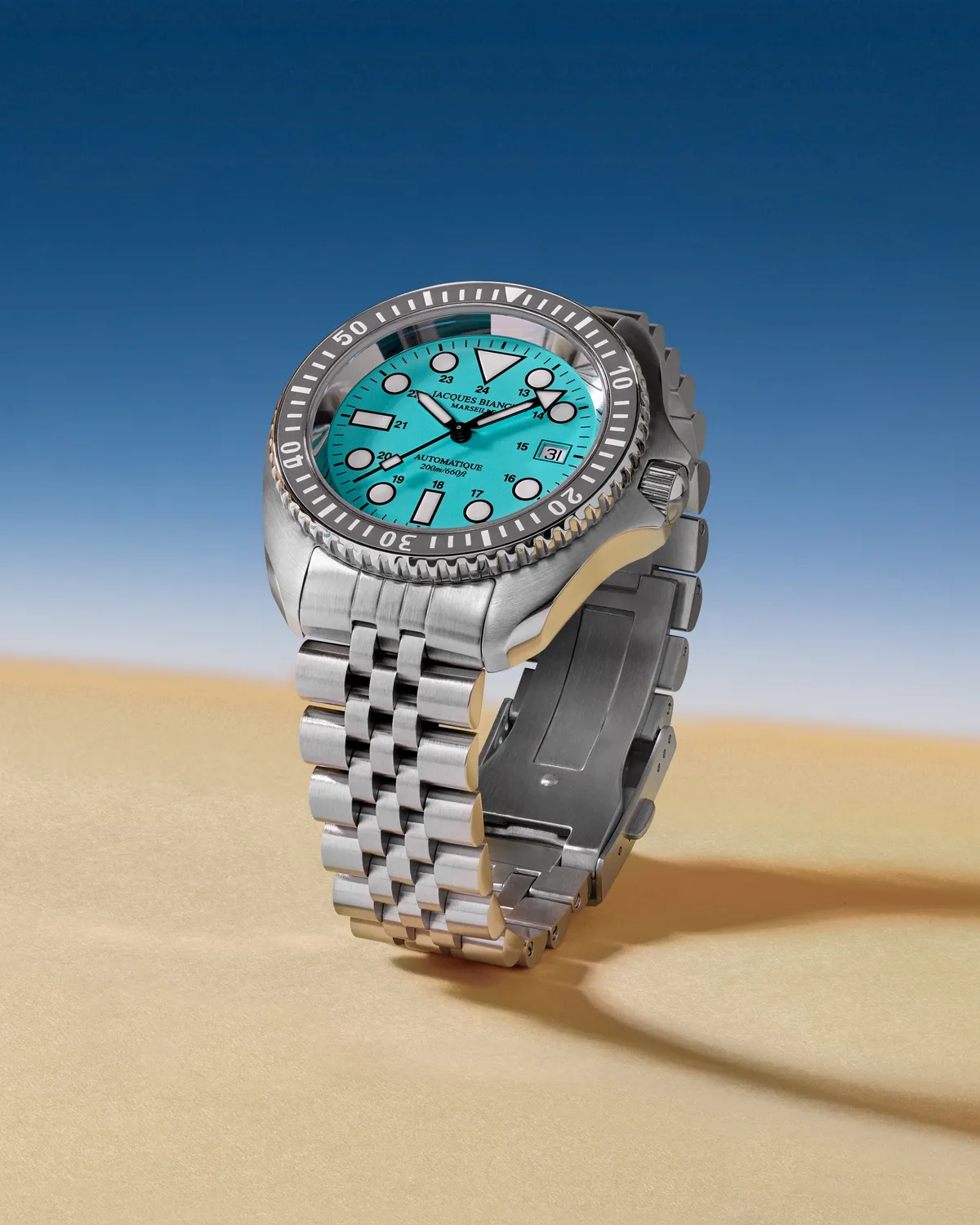 Jacques Bianchi JB200 bracciale acciaio Jubilee 20mm spazzolato