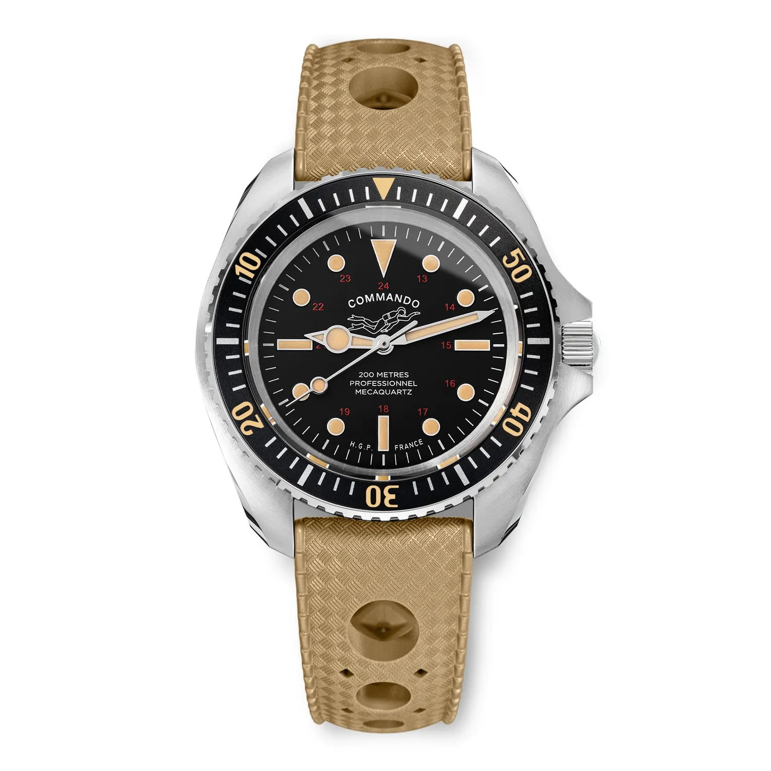 H.G.P. Diver 200M Mecaquartz Commando orologio subacqueo nero
