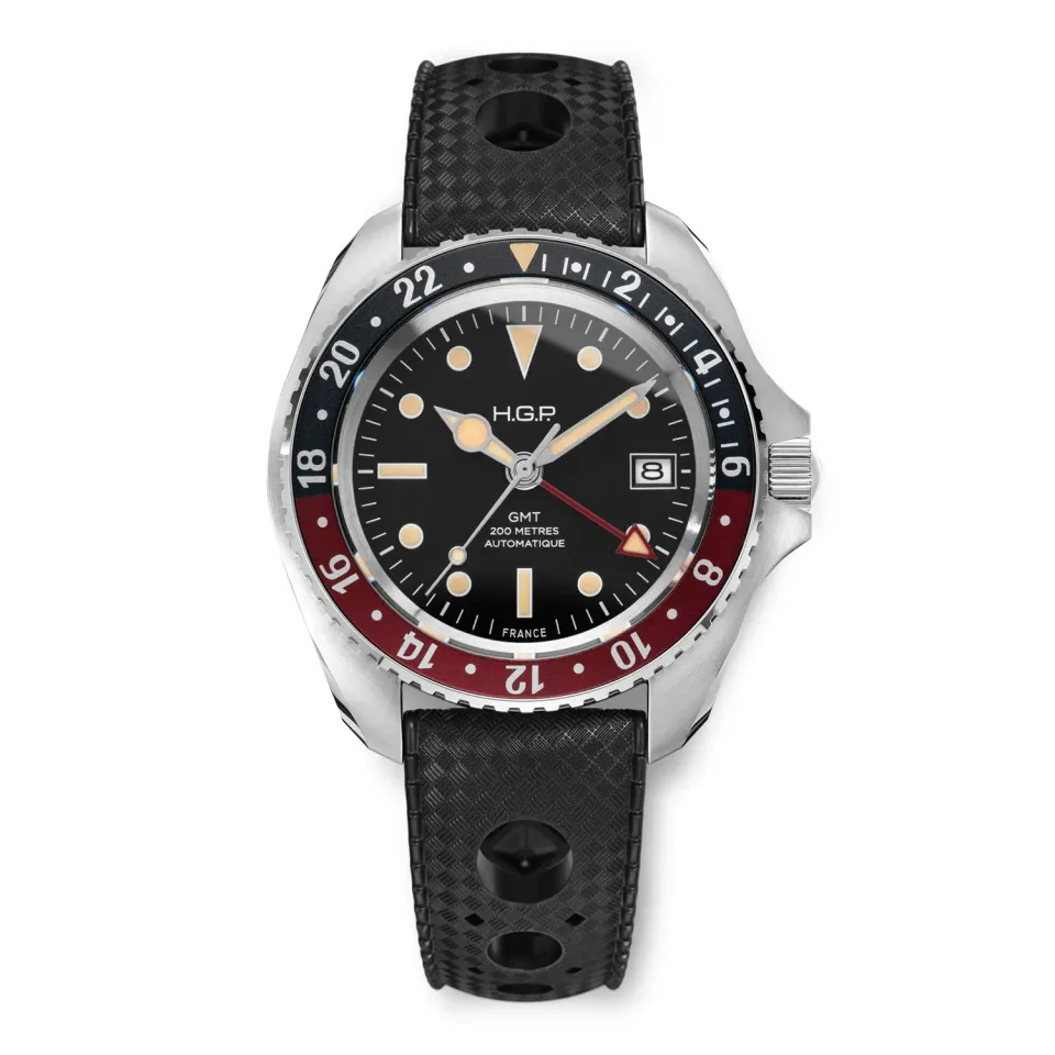 H.G.P. Diver 200M GMT Automatic orologio Coke gomma nera