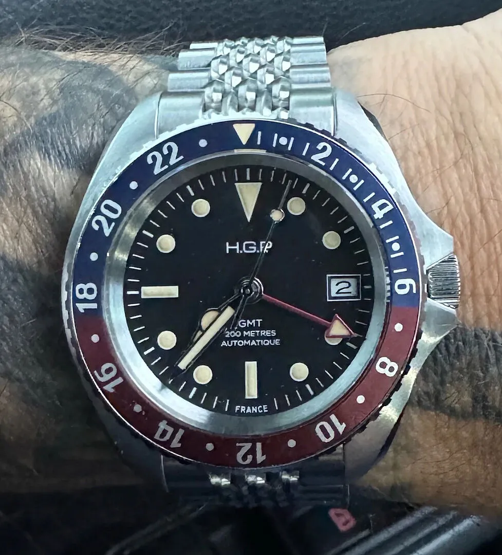 H.G.P. Diver 200M GMT Automatic orologio Coke gomma nera