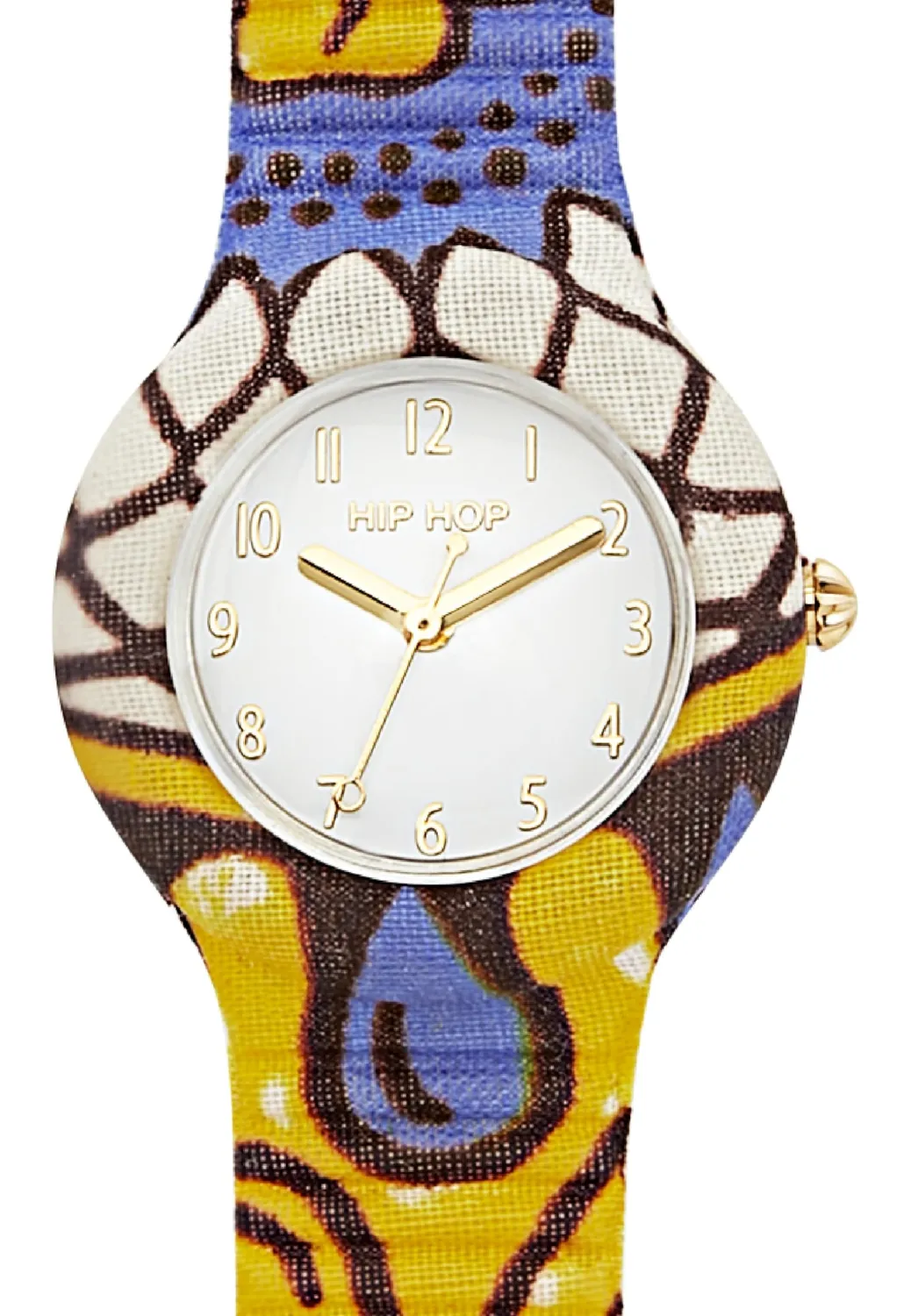 Hip Hop Wax Block orologio donna tessuto giallo lilla