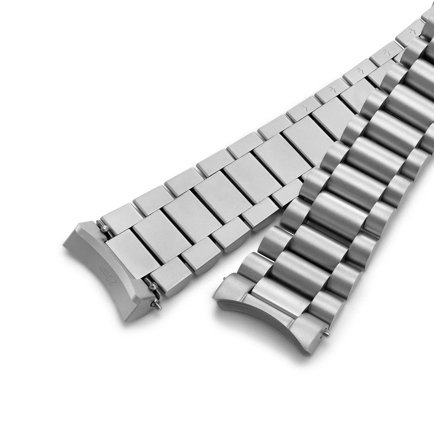 H.G.P. NSA 844 bracciale orologio acciaio 20 mm sabbiato