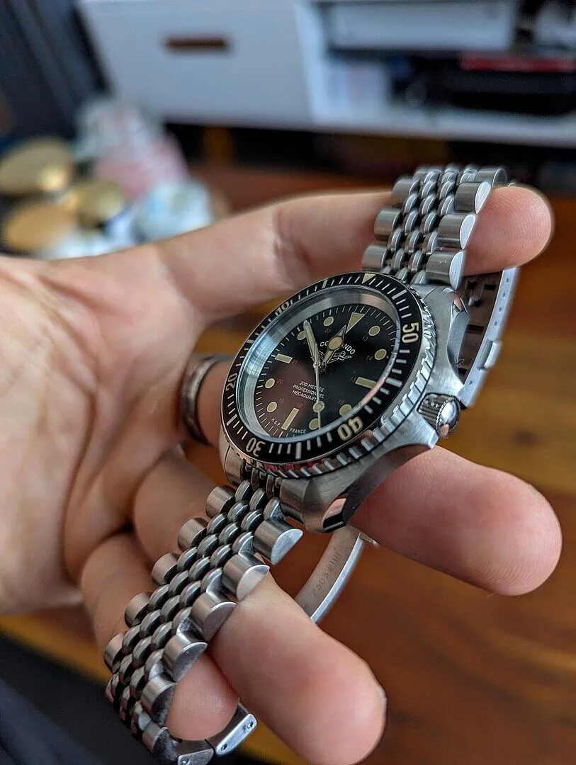 H.G.P. Diver 200M Mecaquartz orologio subacqueo cinturino nero 200m