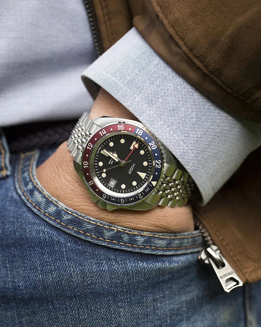 H.G.P. Diver 200M GMT Automatic orologio Coke gomma nera