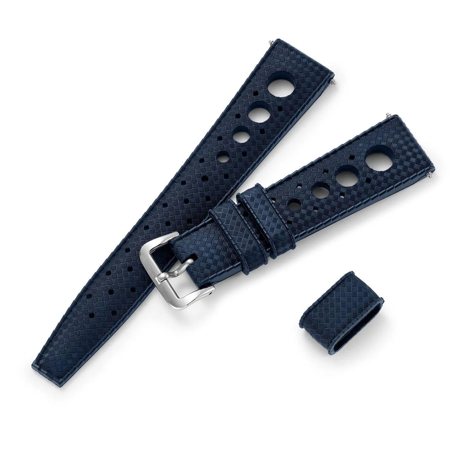 H.G.P. Rally Tropic cinturino gomma blu 20 mm acciaio