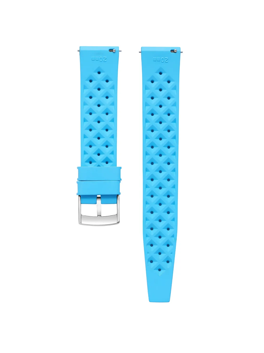 Jacques Bianchi JB200 cinturino gomma blu ceruleo 20mm