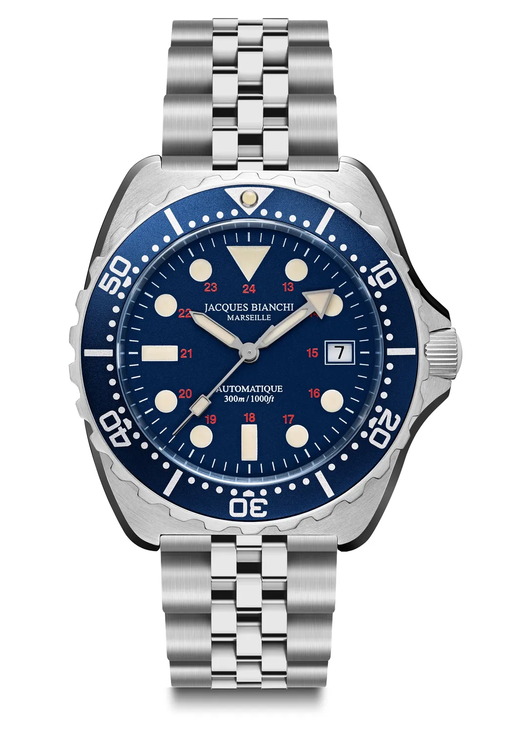 Jacques Bianchi JB300 Bleue orologio blu caucciù 42mm